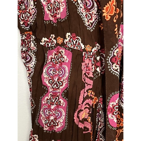 Boho Polyester Design Bay Studio Career Size Small Top Brown Blouses For Women - Picture 5 of 16